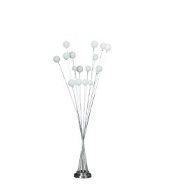 61.5" In 16-Light Acrylic Globe Aluminun Led Chrysanthe Silver Chrome Metal Floor Lamp