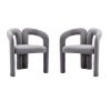 Contemporary Designed Fabric Upholstered Accent Dining Chair - Barrel Side Chairs Kitchen Armchair for Living Room set of 2