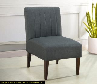 Stylish Comfortable Accent Chair 1pc Dark Gray Fabric Upholstered Plush Seating Living Room Furniture Armless Chair