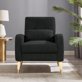 Chic Mid-Century Modern Accent Chair | Upholstered Single Sofa with Sturdy Legs for Cozy Living Rooms