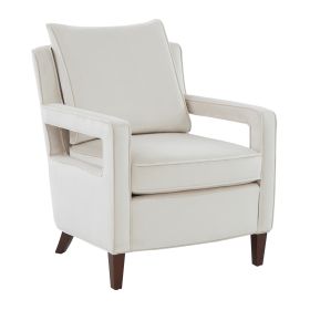 Alina Sea Oat Velvet Accent Arm Chair