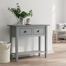 Console Table BODO Gray 35.4"x13.6"x28.7" Solid Wood Pine