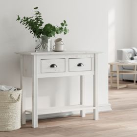 Console Table BODO White 35.4"x13.6"x28.7" Solid Wood Pine