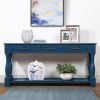 Charming Navy Blue Extra-Thick Long Wood Console Table | 3 Drawers & Bottom Shelf for Entryway & Hallway - Easy Assembly