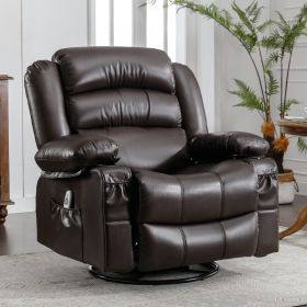 Massage Swivel Rocker Recliner Chair with Vibration Massage and Heat Ergonomic Lounge Chair for Living Room with Rocking Function and Side Pocket 2 Cu