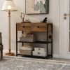 Entryway Console Table, Narrow Sofa table with 2 Drawers, 2 Shelves, AC Outlets, 2 USB Ports, 1 Type C Port, Table Entrance table for Living