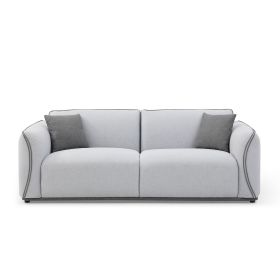 MODERN GREY UPHOLSTERED SOFA | STYLISH LIVING ROOM COUCH FOR SMALL SPACES