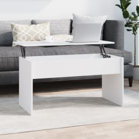 Sleek White Coffee Table 40.2"x19.9"x20.7" | Chic Engineered Wood Design