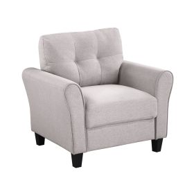 35" Modern Living Room Armchair Linen Upholstered Couch Furniture for Home or Office ,Light Grey