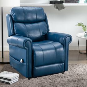 Premium Navy Blue Leather Gel Lift Chair with Soothing Massage Function – Ultimate Comfort & Support