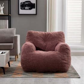 Luxurious Soft Tufted Foam Bean Bag Chair | Cozy Teddy Fabric, Vibrant Bean Paste Red - Ultimate Comfort & Style