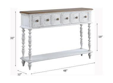 Bence Console Table in Dark Charcoal & Antique White Finish