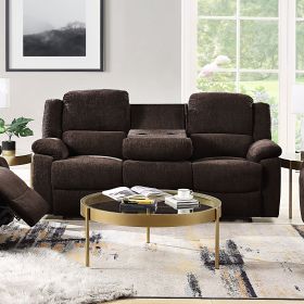 Luxurious Madden Motion Sofa in Rich Brown Chenille | Stylish & Cozy Comfort