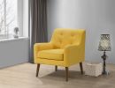 Ryder 25" Mid Century Modern Yellow Woven Fabric Tufted Armchair