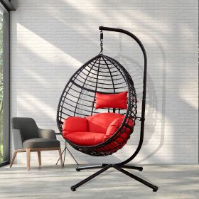 LUXURY RED EGG SWING CHAIR WITH STAND | MODERN STYLE & ULTIMATE COMFORT