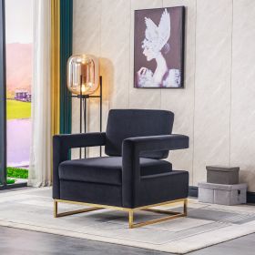 Modern Velvet Accent Chair,  Elegant Armchair with Stainless Steel Base