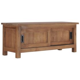 TV Cabinet 35.4"x11.8"x13.8" Solid Teak Wood - Brown