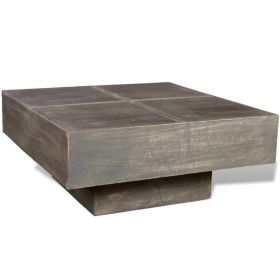 Coffee Table Dark Brown Square Solid Mango Wood - Brown