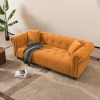 Retro Medieval Orange Sofa with Throw Pillows | Easy Assembly