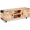 MANGO WOOD TV STAND - 47" Rustic Brown Solid Cabinet | Compact Media Console