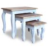 Nesting Table Set 3 Pieces Solid Reclaimed Wood - Brown