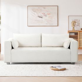 [New] 82*36" Modern Loop Yarn Fabric Sofa, One-Piece Seat Frame, Minimalist 2-3 Seat Couch Easy to Install