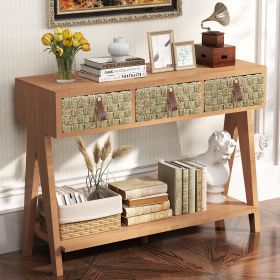 Stylish Mid-Century Modern Console Table with 3 Drawers | Multi-Functional Entryway Storage Solution