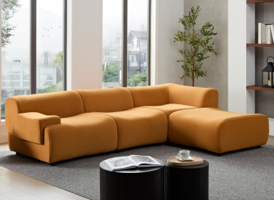 Radiant Orange Moon Sofa | Modern Chic Style | Best Contemporary Seating