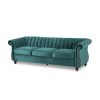 LUXURY TEAL VELVET 3-SEATER SOFA | PLUSH, STYLISH & COMFY CENTERPIECE FOR MODERN LIVING ROOMS