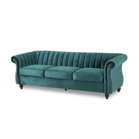 LUXURY TEAL VELVET 3-SEATER SOFA | PLUSH, STYLISH & COMFY CENTERPIECE FOR MODERN LIVING ROOMS