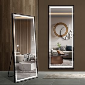 Illuminate Your Space: LED Full-Length Mirror with Lights & Wide Standing Base