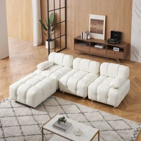 Luxurious 90.60-Inch Beige Sofa - Ultimate Waterproof, Stain & Cat Scratch Resistant Technology