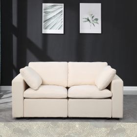 Modular Sectional Sofa, 2 Piece Sectional Sofa Set, Two Corner Chairs, Chenille Beige