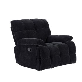 LUXURIOUS  BLACK 360° SWIVEL RECLINER CHAIR – ULTRA COMFY HEAVY-DUTY LIVING ROOM SOFA