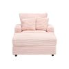 PLUSH PINK VELVET RECLINER | CORDUROY LOUNGE CHAIR WITH CUP HOLDER