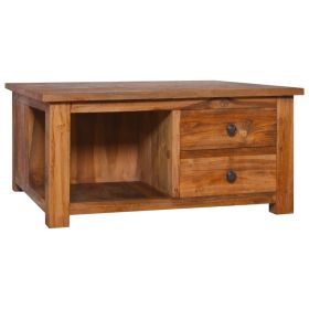 Coffee Table 26.8"x26.8"x13" Solid Teak Wood - Brown