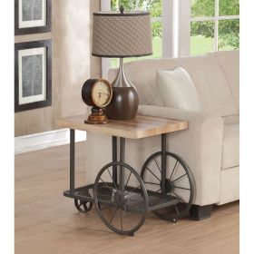 Francie End Table in Oak & Antique Gray