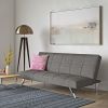 Chic Metal Frame Futon Sofa Bed with Sleek Stainless Legs – Stylish and Versatile Comfort