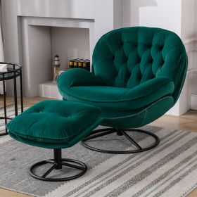 Gorgeous Green Accent Chair & Ottoman | Cozy Living Room TV Chair