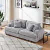 79" GRAY CORDUROY SOFA – STYLISH 3-SEATER COUCH WITH 4 PLUSH PILLOWS | MODERN LIVING ROOM COMFORT