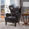 LUXURIOUS DARK BROWN HIGH BACK LEATHER CHAIR | ELEGANT & COMFORTABLE PU DESIGN