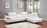 Luxurious White Faux Leather Sectional Sofa Set | 2-Piece Modern Living Room Couch, Right-Facing Chaise, Left-Facing Sofa