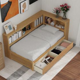 Cozy Twin Daybed with Dual Storage Drawers, Cabinets & USB Ports | Wood Finish