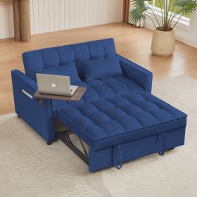 LUXE BLUE VELVET LOVESEAT SOFA BED | ELEGANT FOLDING SLEEPER