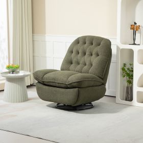 Vibrant Green 360° Swivel Recliner | Adjustable Chenille Glider with Black Metal Base