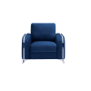 VIBRANT BLUE ACCENT CHAIR | SLEEK CHROME TRIMMED METAL LEGS