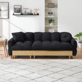 BLACK TECHNOLOGY CLOTH 3-SEAT LIFT SOFA BED WITH STORAGE | COMPACT, VERSATILE SOFA BED FOR SMALL SPACES