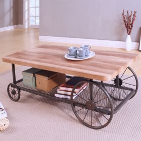 Elegant Oak & Antique Grey Coffee Table with Shelf | Stylish & Functional Living Room Centerpiece