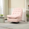 PINK 360° SWIVEL RECLINER | CHENILLE GLIDER CHAIR W/ BLACK METAL BASE