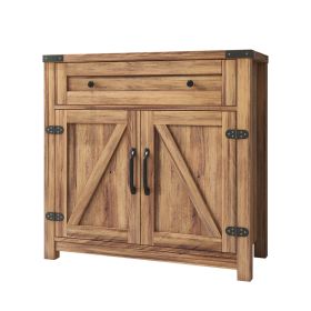 Charming Modern Farmhouse Double Barn Door Accent Cabinet | 31" Rustic Chic Storage Solution